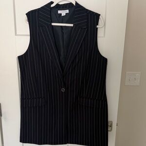 Liz Claiborne Navy Pinstripe Vest